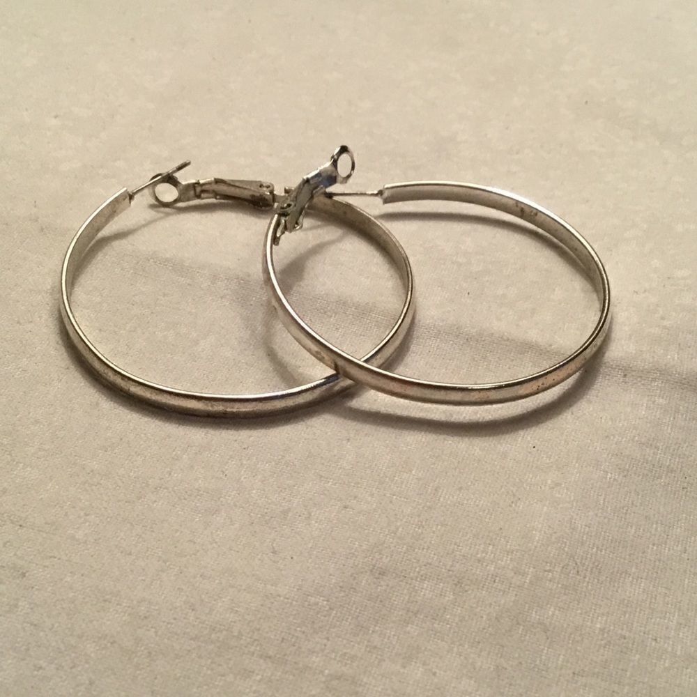 $8 ea or 3/$15 Silvertone 2” Hoop Earrings